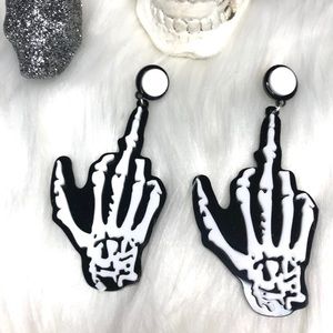 Skeleton 💀 🖕🏼Middle Finger 🖕🏼 Up Earrings